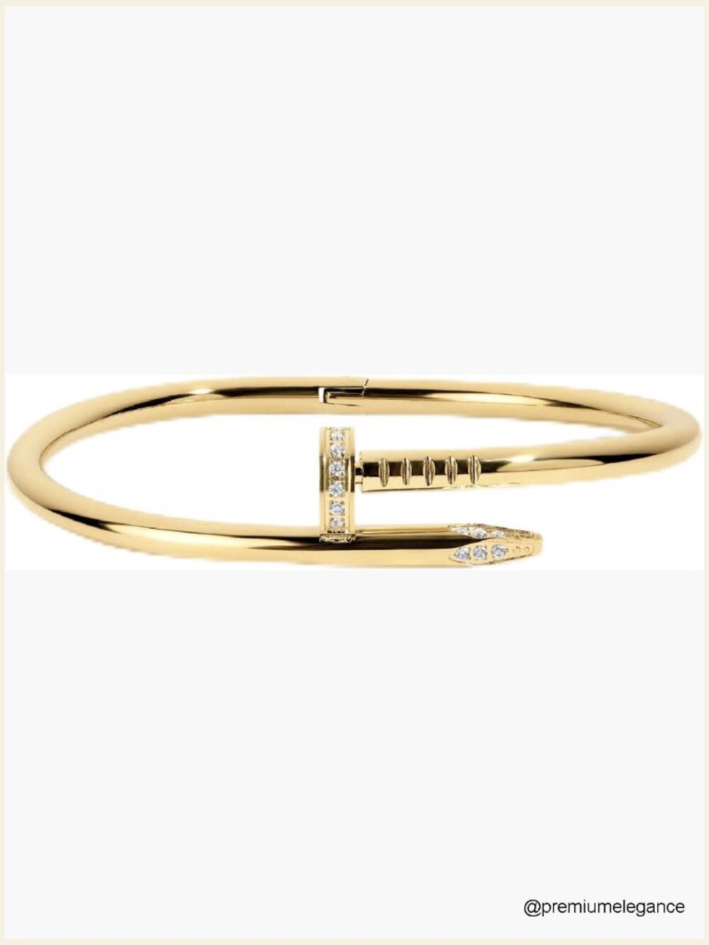 Sculptural Gold Bangle Bracelet - Modern Nail Design, 6.5"